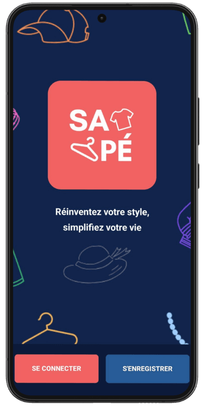Écran d'accueil de l'application SAPÉ